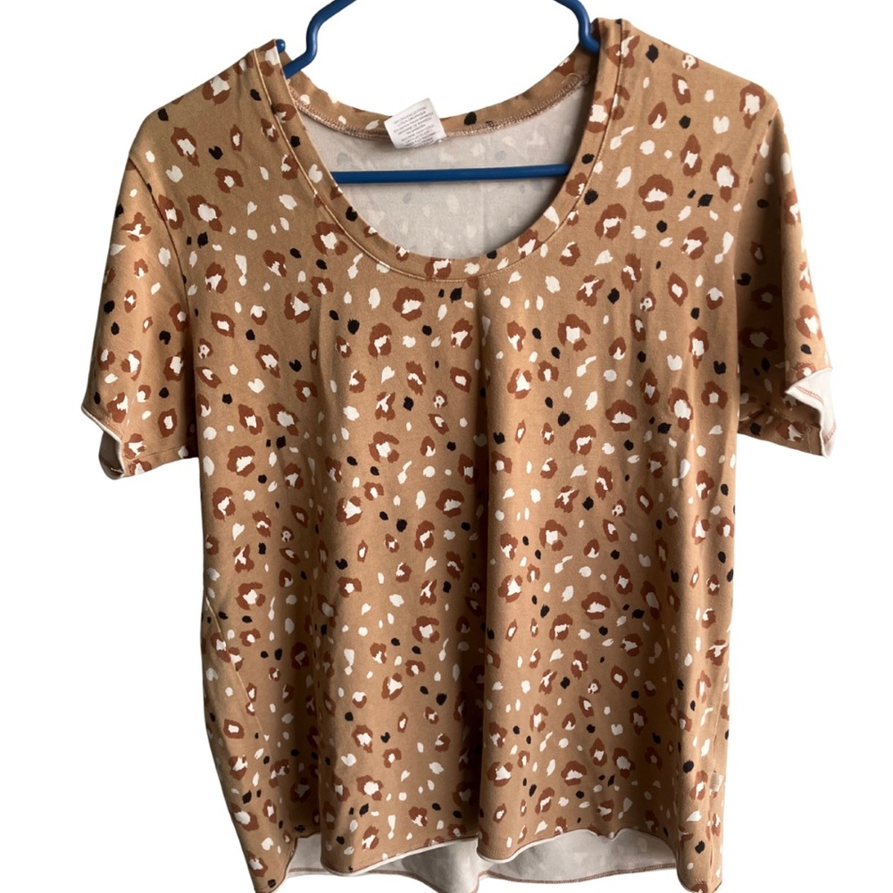 Jax & Lennon organic cotton bamboo tshirt tee leopard print large